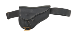Vintage Belt Saddle Bag, Leather, Black, DB/S, 2*